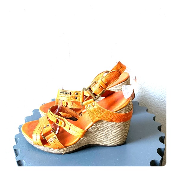 $85🔥Orange Diesel platform shoes size 40 or 9/9.5 - Picture 1 of 6